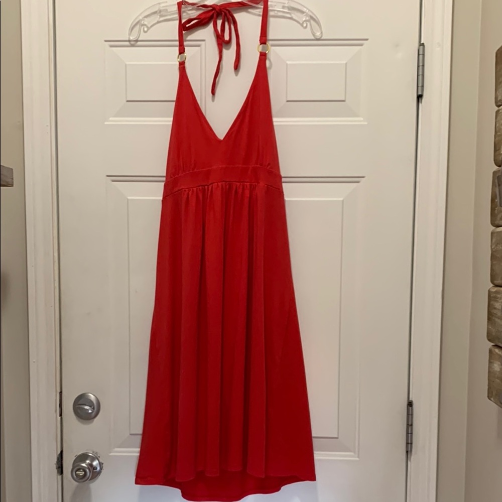 3/$15 Bra Tops Cotton Red Halter Dress Size Large
